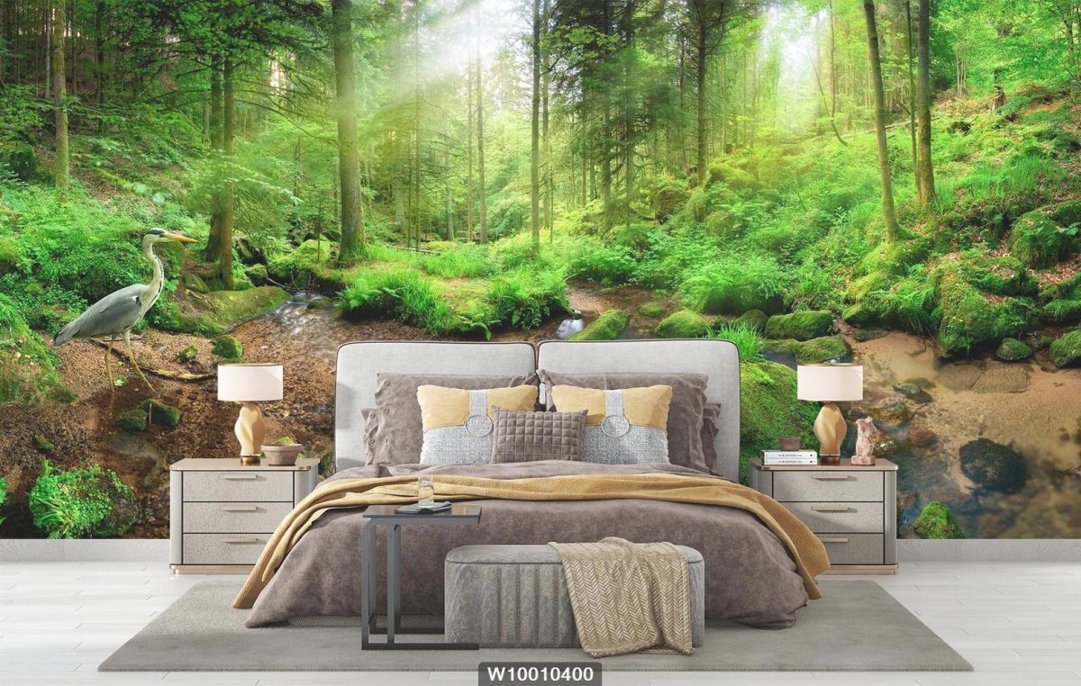پوستر دیواری طبیعت جنگل رودخانه W10010400 اتاق خواب