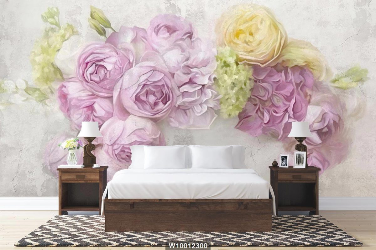 پوستر کاغذ دیواری گل سه بعدی W10012300 اتاق خواب