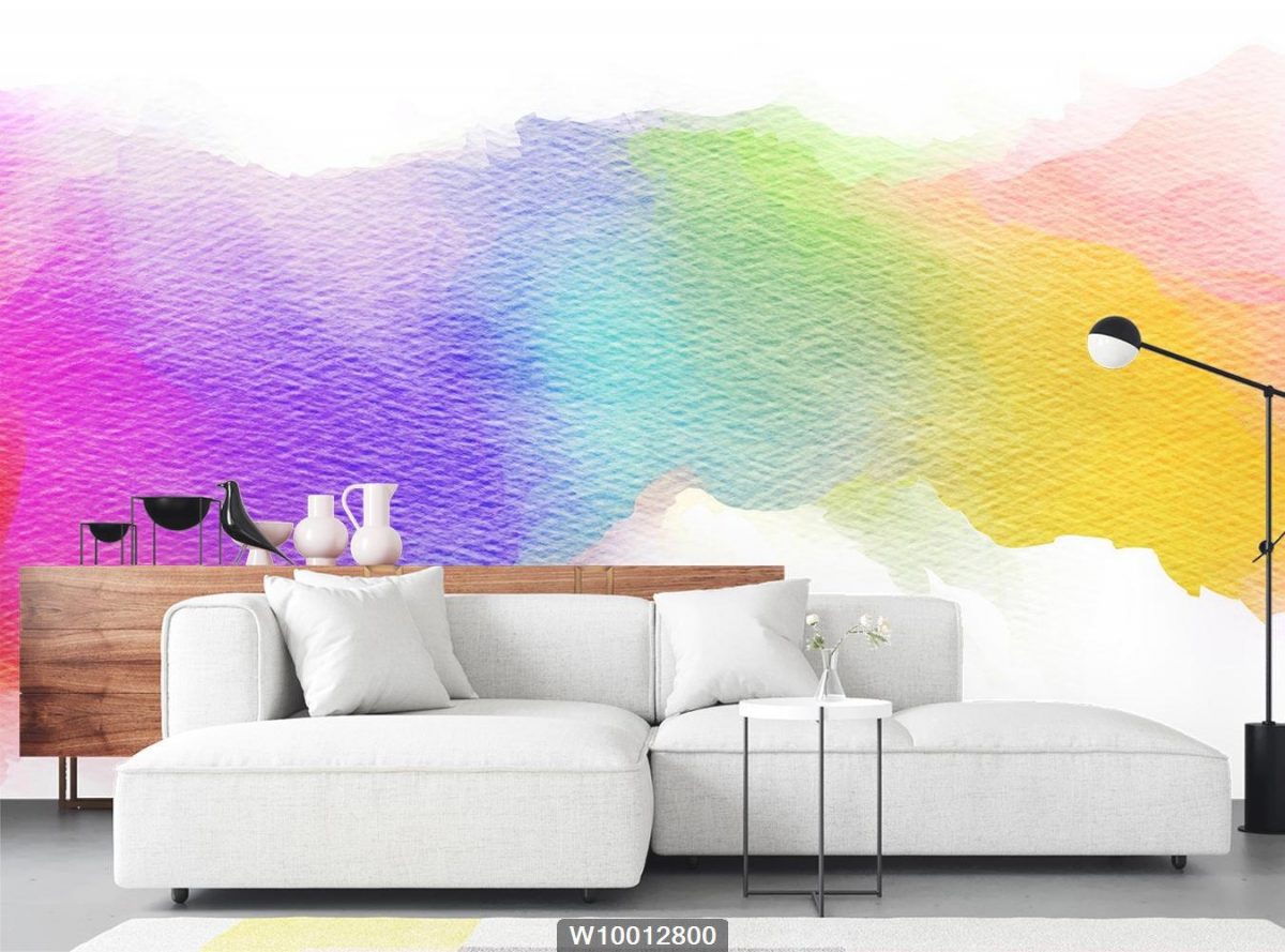 پوستر کاغذ دیواری ساده رنگی رنگی W10012800 سالن پذیرایی