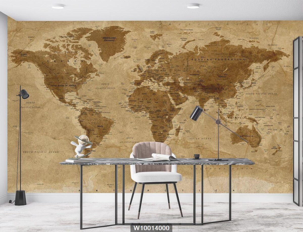 پوستر دیواری نقشه جهان قدیمی W10014000