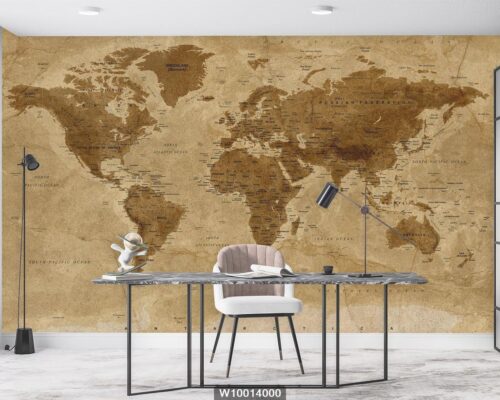 پوستر دیواری نقشه جهان قدیمی W10014000