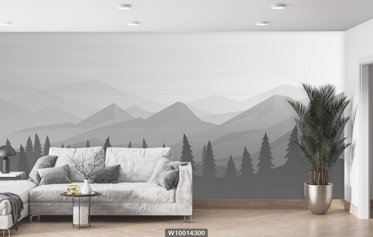 پوستر کاغذ دیواری پذیرایی طرح منظره کوهستان W10014300