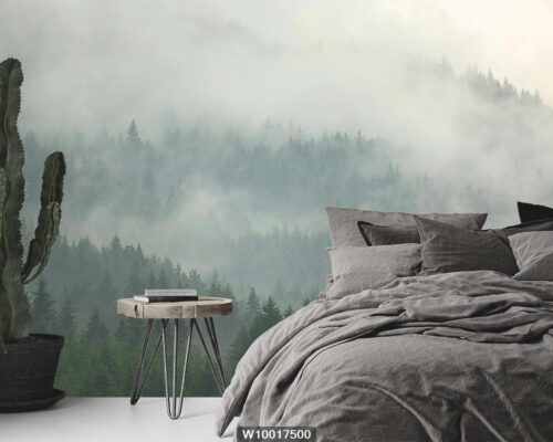 پوستر دیواری طبیعت و جنگل مه آلود W10017500 اتاق خواب