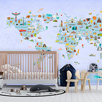 kids map wall poster